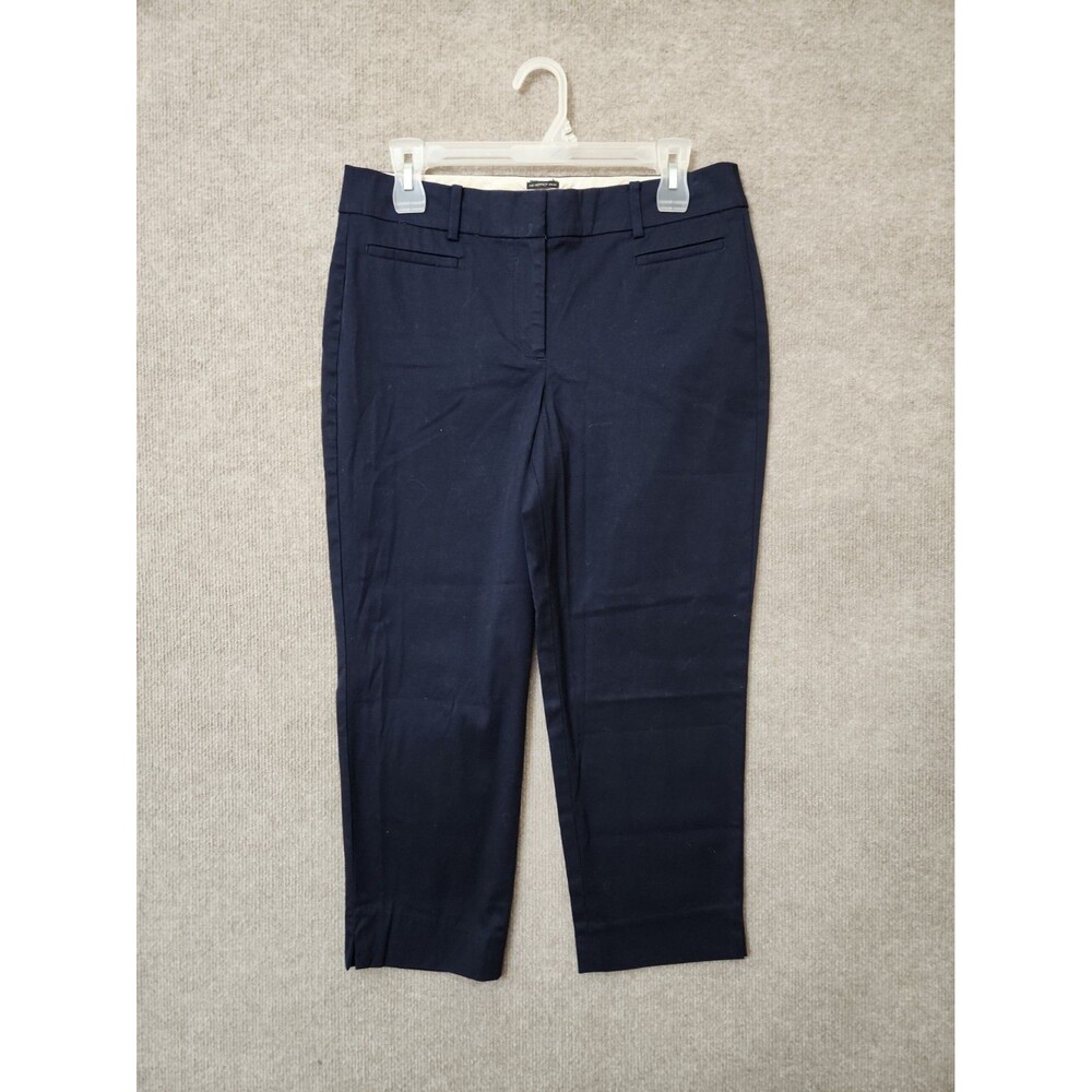 Talbots Perfect Crop Pants Womens 6 Petite Navy Blue Straight Leg Stretch NEW